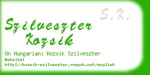 szilveszter kozsik business card